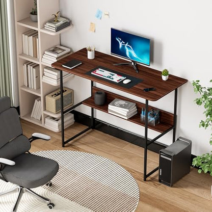 Computer Desk,Home Office Writing Study Desk with Storage Shelf Makeup Dressing Table Simple Study Desk for Home Office Bedroom 47 Inch