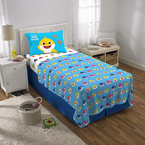 Franco Kids Bedding Super Soft Sheet Set, Twin, Baby Shark - color: Baby Shark, size: Twin