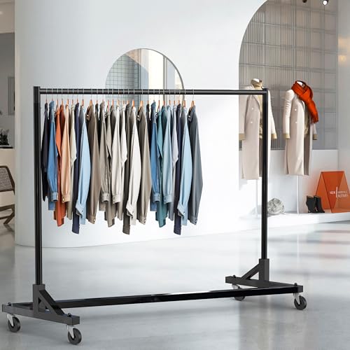 Simple Houseware Industrial Grade Z-Base Garment Rack, 63" W/500Lb, Black - color: Black