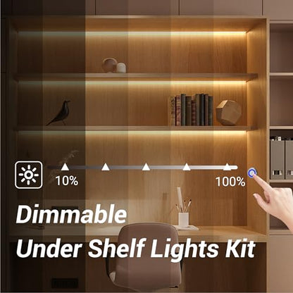 HAMRVL Shelf Lights 12V COB LED Strip Lights, 16.4ft 3000k Plug-in DIY Cut to Size Warm White LED Strip Lights, Dimmable Under Shelf Lighting for Book Shelf, Display Case, Wardrobes, Cabinets, Pantry - color: Warm White 3000k, size: 1 to 6/16.4ft