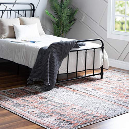Rugs.com Leipzig Collection Area Rug – 2' x 3' Salmon Low-Pile Rug Perfect for Entryways, Kitchens, Breakfast Nooks, Accent Pieces - color: Salmon, size: 2 x 3 feet Rectangular