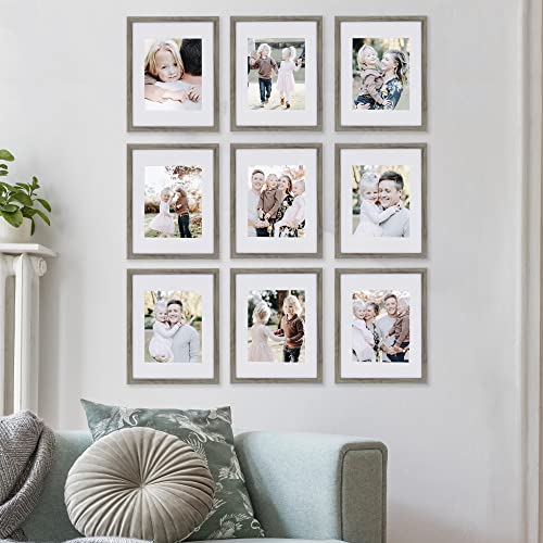 Sheffield Home 9 Piece Gallery Wall Frame Set, 11x14 Inch, Natural - color: Natural, size: 11x14 Inch