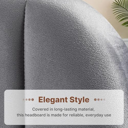 Upholstered Headboard Adjustable Height Queen/King Headboard Velvet Tufted Modern Headboards Easy Assemble Channel Stitched Headboard(Dove Gray King) - color: Dove Gray, size: King