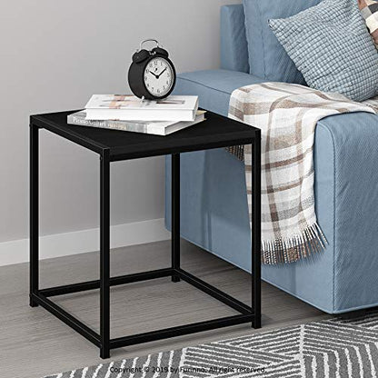 FURINNO Camnus Modern Living End Table, Americano, 1 Tier, Metal Frame - color: Americano, size: 1-Tier, 15.75" Square