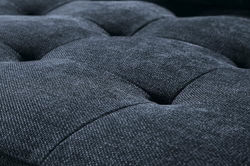 Signature Design by Ashley Loveseat Sofa, Navy Blue, No Assembly, Bixler | Chenille fabric blend, Durable foam cushions, Mid-century modern style, Track arms - color: Blue
