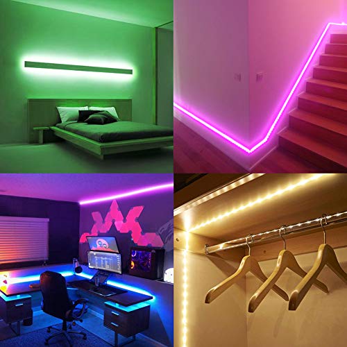 DAYBETTER Led Strip Lights 16.4ft Waterproof Color Changing Led Lights with Remote Controller - size: 16.4ft