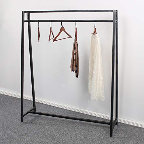 MBQQ Moden Metal Clothes Rack with Clothing Hanging Rack Organizer for Laundry Drying Display Racks Garment Racks,Retro Black - color: Retro Black