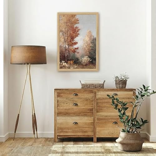 ZKFANKE Rustic Landscape Print Autumn Fall Wall Art Poster 16x12 Inch Unframed Fall Wall Art for Living Room Bedroom and Office with Vintage Nature Style and Rustic Autumn Details - color: ViewArt-4 UnFramed, size: 16"L x 12"W