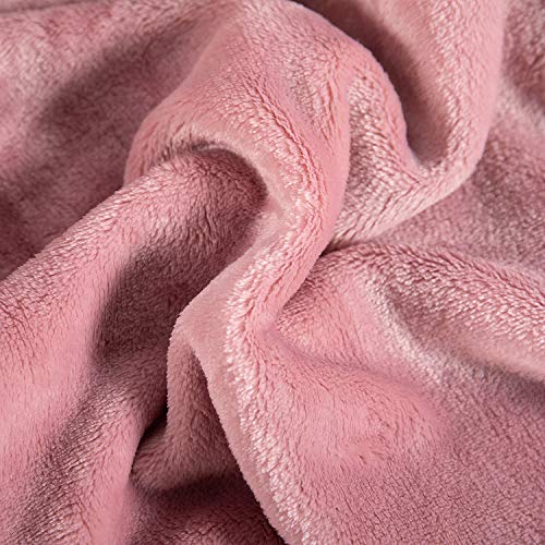 TASTHROW Large Flannel Fleece Throw Blanket, 50×70 Inch - Pink | Cozy Lightweight Thick Blanket - All Seasons Suitable for Women, Men and Kids (Two Pack) - color: Pink, size: Two Pack 50"x70"