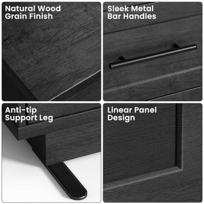 Fatmok Modular Entertainment Center & Buffet Cabinet, Extra Long Sideboard TV Stand with Arched Wooden Doors, Modern Wooden Storage Cabinet for Living Room, Black Grey(CEC,3-Piece) - color: Cec-black Grey
