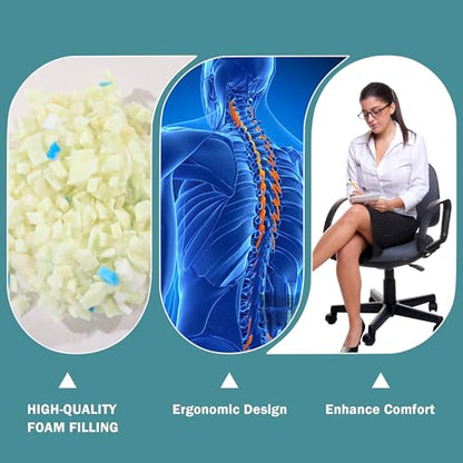 ROYALAY 2 Pcs Neck Pillow Lumbar Support for Recliner, Back Pillow for Chair with Adjustable Headrest Pillow, Back Rest Pillow for Office Chairs, Recliners,Sofa, Couch, Brown