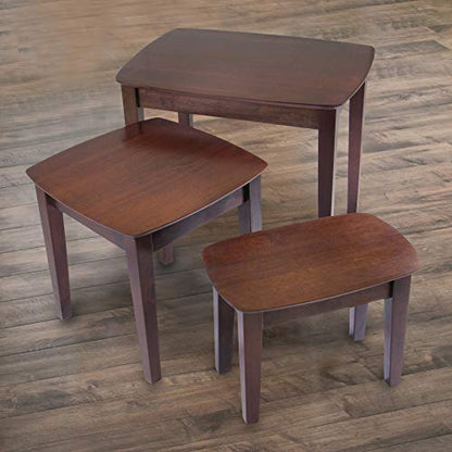 Winsome Bradley Nesting Tables, for Living Room, Walnut, Set of 3