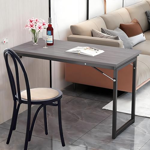 47.2" x19.7" Wall Mounted Folding Table, Dropdown Table for Laundry Room, Fold Down Desk for Small Saving Spaces Floating Desk Children Work Bench (Gray, 47.2"x19.7") - size: 47.2"x19.7"