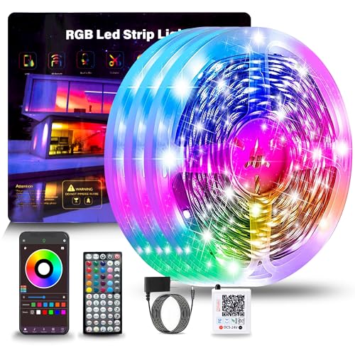 NBBUFF 290FT RGB Led Lights for Bedroom with Remote & App Control, 3 * 97FT | Music Sync Led Light Strip, Color Changing Led Strip Lights, DIY Dimmable Led Lights for Room Decor Ambient Lighting - size: 290 ft