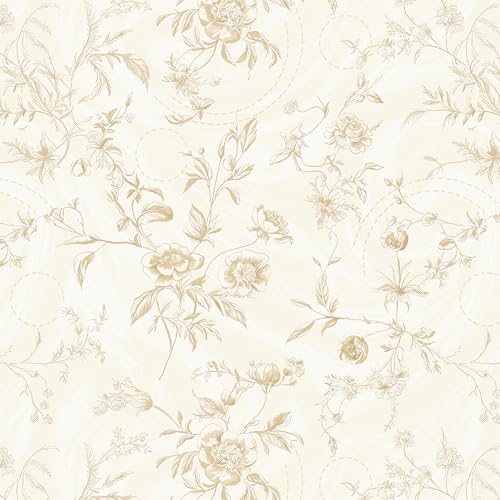 59"x17.3" Peel and Stick Wallpaper Contact Paper Boho Beige Wallpaper Brown Floral Removable Wall Paper Flower Self Adhesive Modern for Cabinets and Drawers Bedroom Papel Tapiz para Pared - color: Beige Flower, size: 17.3" x 59"