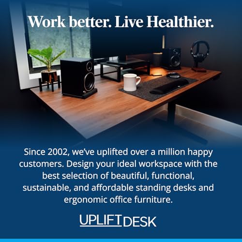 UPLIFTDESK E7 LED Desk Lamp - Adjustable 3 Color Modes, Dimmable Home Office Desk Light for Standing Desk, Dual Monitors, Aluminum Task Lamp (Black Base) - color: Black Lamp Black Base