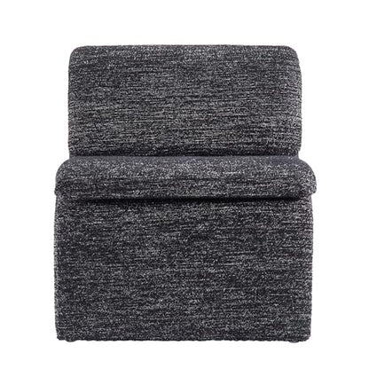 Modway Lume Curved Lounge Chair in Charcoal Boucle Fabric – Modern Upholstered Armless Accent Chair with Padded Cushion - Unique Slipper Chair for Bedroom or Living Room - color: Charcoal