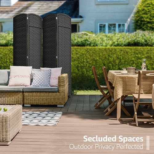 Sorbus 4 Panel Room Divider 6 ft. Tall - Privacy Screen, Extra Wide Double Hinged Panels, Mesh Hand-Woven Design, Partition Room Dividers and Folding Privacy Screens, Wall Divider for Room Separation - color: Grey White, size: 4 Panel