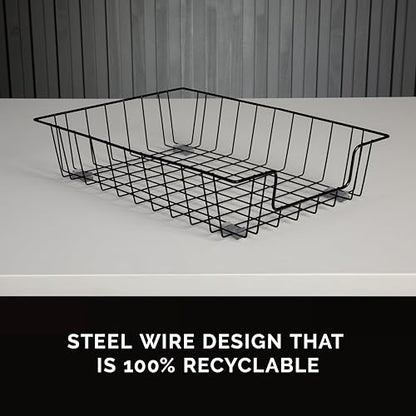 Fellowes Workstation Legal Size Desk Tray Organizer, Wire, Black (65112)