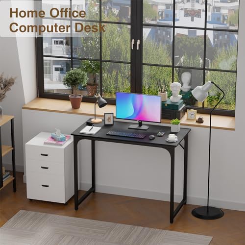 FDW 39 inches Computer Desk, Modern Simple Style Desk for Home Office, Study Student Writing Desk,Black - color: Black, size: 40 Inches