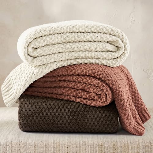 EVERGRACEHOME Chunky Chenille Knit Throw Blanket, 108x92, Cocoa Brown | Sculpted Moss Stitch, Chic Modern Farmhouse, All-Season Warmth, OEKO-TEX® Certified, Oversized King for Couch, Bed, Sofa - color: Cocoa Brown, size: 108" X 92"