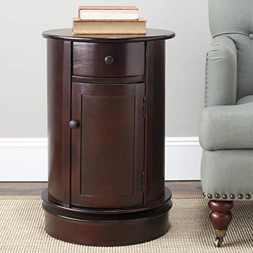 SAFAVIEH Furniture - Tabitha 1-Drawer Accent Table - Red - Solid Wood - Farmhouse Storage Design - Ideal for Living Room, Entryway, Home Office, 17.7"W x 17.7"D x 26"H - Fully Assembled (AMH5712E) - color: Red