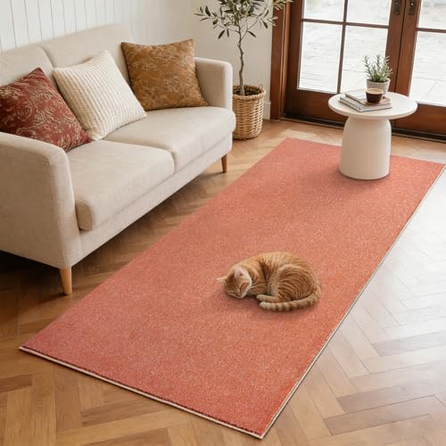 2x8 Orange/White Runner Rug Non-Slip Washable for Hallway Kitchen Bedroom | Soft丨Stays Put丨Door-Friendly Thin丨Pet Friendly丨Lays Flat丨Bathroom丨Laundry丨Entryway丨Indoor丨Playroom丨Carpet丨Area Rug丨Home Decor - color: 03 Orange/White, size: 2' x 8' (Rectangular)
