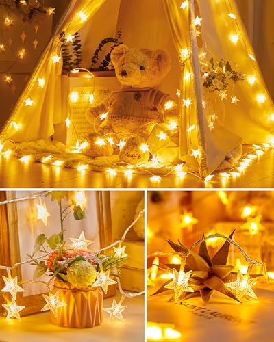 Minetom Star String Lights - color: Warm White - 66ft