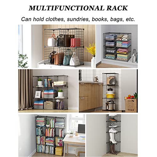 Hat Display Stand,Motorcycle Helmet Rack Stand - Floor-Standing Metal Bike Helmet Holder with Shoe Bag Shelf - Grids Storage Bins for Closet Cabinet - Modular Bookshelf & H,10 Cube - size: 10 Cubes