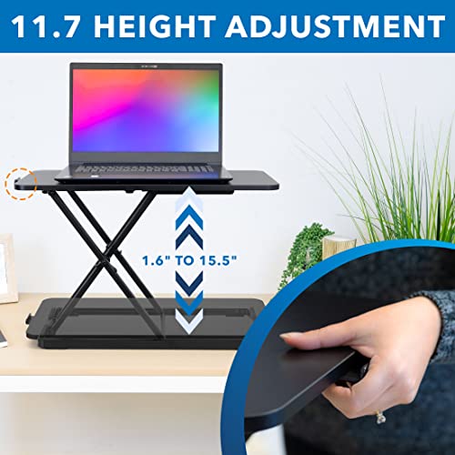Mount-It! Standing Keyboard Tray, Height Adjustable Keyboard and Mouse Riser for Desk, Sit Stand Keyboard Platform, Large 23.6" x 11.8” Surface for Keyboard, Mouse or Laptop