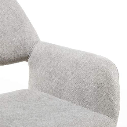 Desk Chair No Wheels Comfy Accent Chair for Living Dining Room Bedroom Vanity Chair Makeup Chair Home Office Mid Century Modern Upholstered Armchair Sofa (Gray, 1) - color: Grey