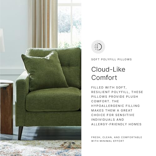 Signature Design by Ashley Bixler Loveseat Sofa, Green Small Couch | Fully assembled, 57 in W small couch, Olive green chenille upholstery, Anti-sag platform foundation - color: Green