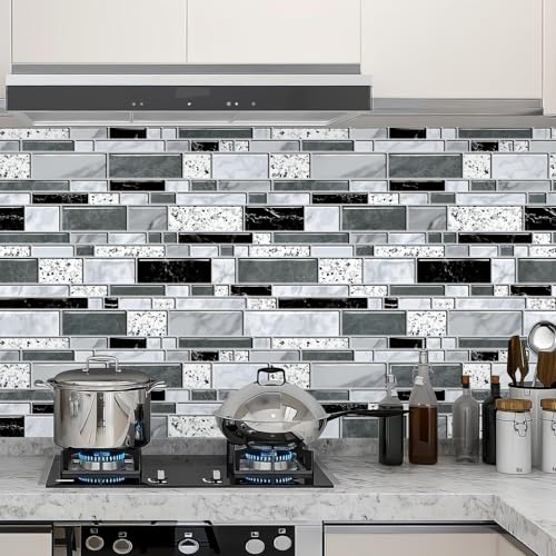 WENMER Peel and Stick Backsplash Wallpaper, Kitchen Backsplash Wallpaper, Kitchen Peel and Stick Wall Paper, Tile Contact Paper for Countertop, Bathroom 17.7"x 394" - size: 17.7" x 394"
