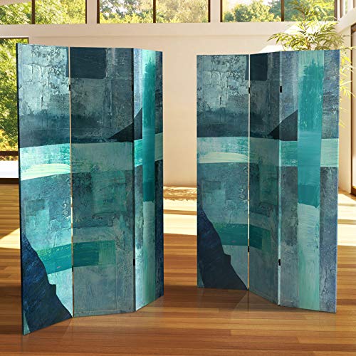Red Lantern 5.25 ft. Paradise Grove Canvas Room Divider, White,Gray - color: Indigo Shadow