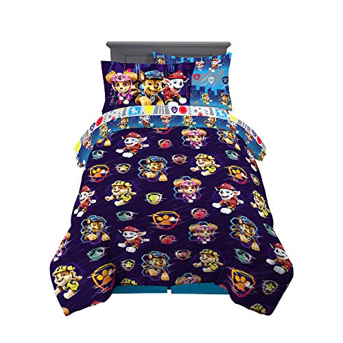 Franco Kids Bedding Super Soft Comforter and Sheet Set with Sham, 5 Piece Twin Size, Paw Patrol Movie - color: Paw Patrol Movie, size: Twin