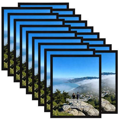 Giftgarden 8x10 Picture Frame Set of 18, Lightweight 8 by 10 Frames Bulk for Gallery Wall Photo Hanging and Tabletop Display, Black - color: Black*18, size: 8x10