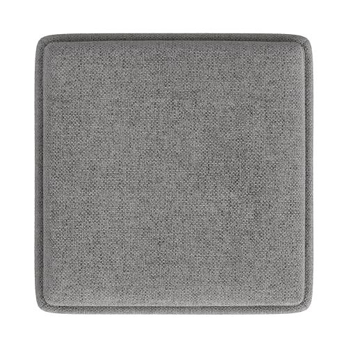HomePop 17.5" Storage Ottoman with Tray Top - Grey Woven - color: Grey