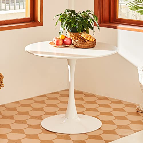 VONLUCE Round Dining Table, 36 Inch Tulip Table with MDF Top and Steel Base, Small Pedestal Table for Dining Room Kitchen Living Room More, Modern Bistro Table Kitchen Table with 220lb Capacity, White - color: 36'' White Round