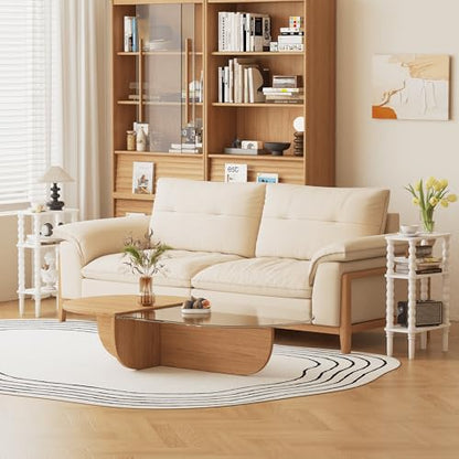 Veegle Side Table, Small End Table with Storage Shelf, 3-Tier Small Coffee Tables for Living Room Bedroom Narrow Spaces(White) - color: White-3 Tier Shelf