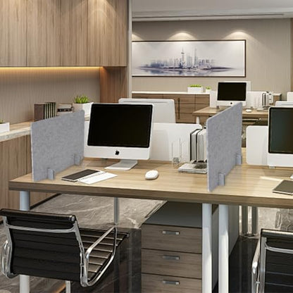 Desk Privacy Panel Set, Desk Partition Cubicle Wall Freestanding Noise-Reduction Panels Room Divider, Soundproof Partition with Support Feet for Office or Home Use (Light Grey, 40 * 60 cm) - color: Light Grey