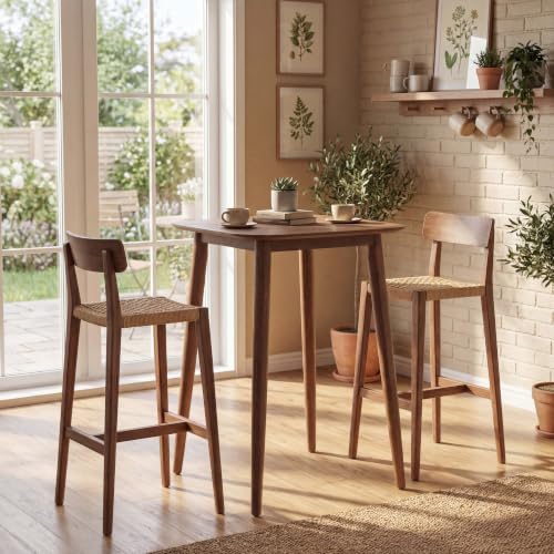Giantex Counter Height Dining Table for 2, Solid Rubber Wood Frame