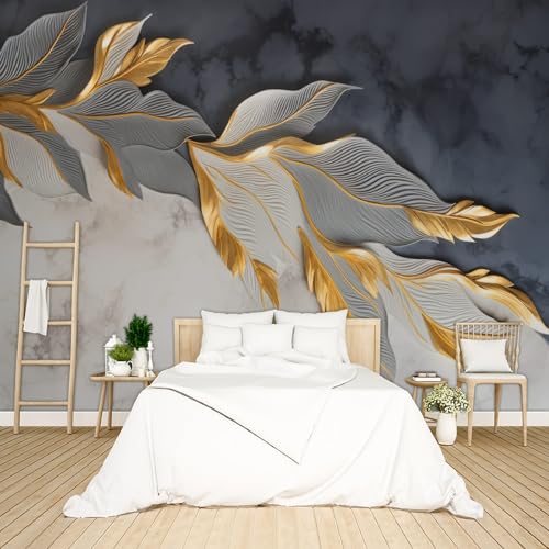 Simple Modern Abstract Gold-Leaf wall Mural Peel and Stick Wallpaper for Bedroom Living Room - 85"x118" - color: B21, size: 85"x118"