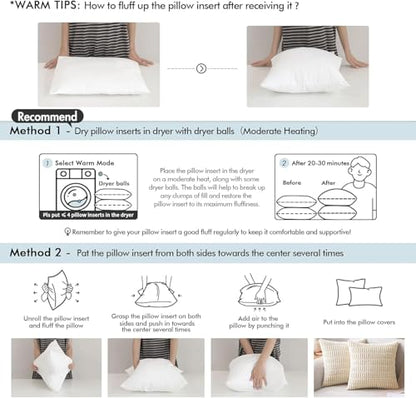 MIULEE 16x36 Inch Throw Pillow Insert for Couch Sofa Bed | Premium Virgin Filling, Soft Brushed Fabric, Rectangle Decorative Pillow, Lumbar Back and Neck Support - size: 16x36 Inch