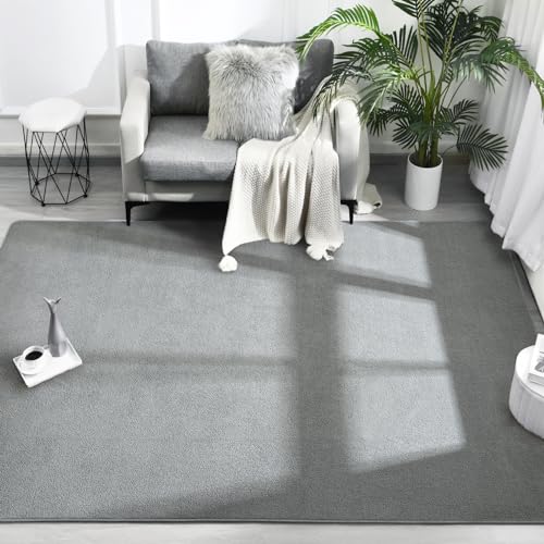 FlyDOIT Area Rugs for Bedroom Living Room, 4x6 Grey Super Soft Comfy Thickened Memory-Foam Indoor Carpets, Modern Aesthetic Minimalist Carpet for Boys Girls Adults Apartment Nursery Home Décor - color: Grey, size: 4' x 6' (Rectangular)