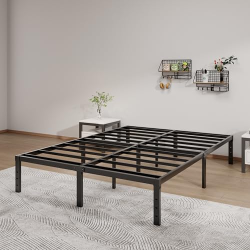 LUMUNANCE Metal Bed Frame King Size - 14 Inch Heavy-Duty King Platform Bed Frame No Box Spring Needed, Easy Assembly, Noise-Free, Sturdy Mattress Foundation, Underbed Storage Space - size: King, style: 14 Inch