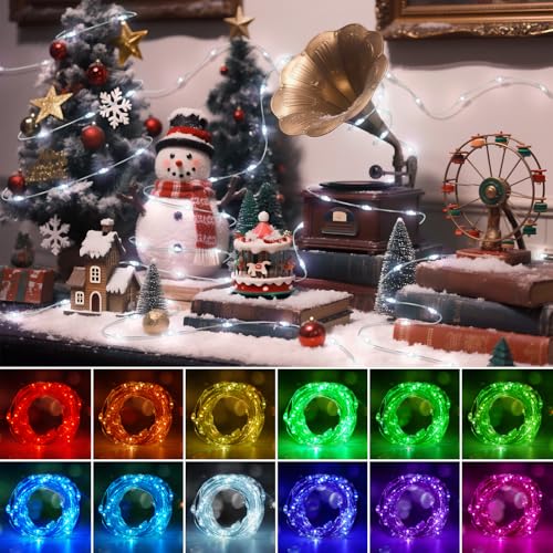 OMIKA Fairy Lights Plug in, 16 Color Changing, 40ft 120 LED Twinkle Lights with Remote Timer, 132 Modes Firefly Decorative Lighting for Bedroom Wedding Christmas Tree Halloween Décor - color: Color Changing, size: 40ft 120LED