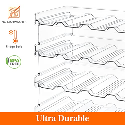 Lifewit Stackable Water Bottle Organizer for Cabinet, Plastic Bottle Holder Fits Bottles/Tumblers up to 3.8" Diameter for Pantry/Countertop, 4 Tier Holds 16 Bottles 41 x 20 x 34 cm/16 x 8 x 13.4 - size: 4 Tier-16 Bottle