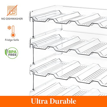 Lifewit Stackable Water Bottle Organizer for Cabinet, Plastic Bottle Holder Fits Bottles/Tumblers up to 3.8" Diameter for Pantry/Countertop, 4 Tier Holds 16 Bottles 41 x 20 x 34 cm/16 x 8 x 13.4 - size: 4 Tier-16 Bottle