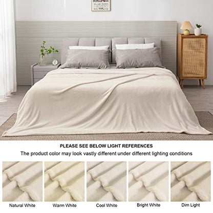 BEDELITE Fleece Blanket Soft Plush King Size Bed Blanket Beige 108"x90" | Ultra Soft Fleece, Plush Microfiber, Lightweight Warmth, All Season Comfort, Fade Resistant, Machine Washable - color: Beige, size: King(108"x90")