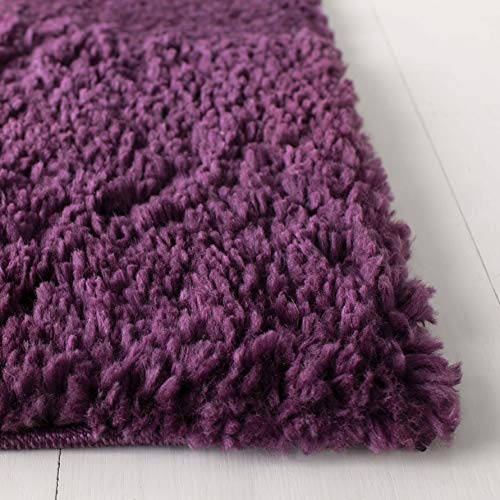 SAFAVIEH August Shag Collection Accent Rug - 2'3" x 4', Purple, Solid Design, Non-Shedding & Easy Care, 1.2-inch Thick Ideal for High Traffic Areas in Entryway, Living Room, Bedroom (AUG900W) - color: Purple, size: 2'3" x 4' (Rectangular)